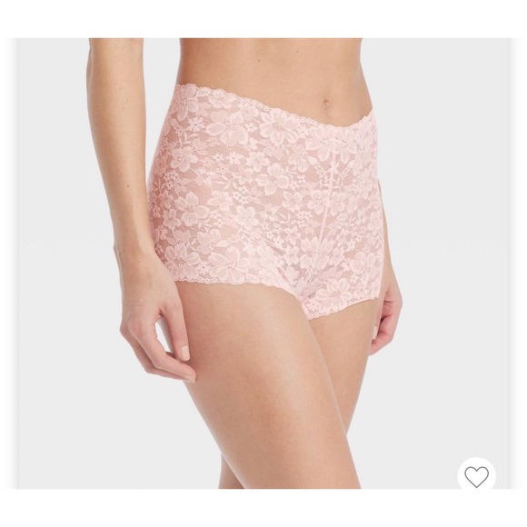 Auden Other - Women's Allover Lace Boy Shorts Underwear - Auden™ Pink XS: Mid Rise (Lot of 2)